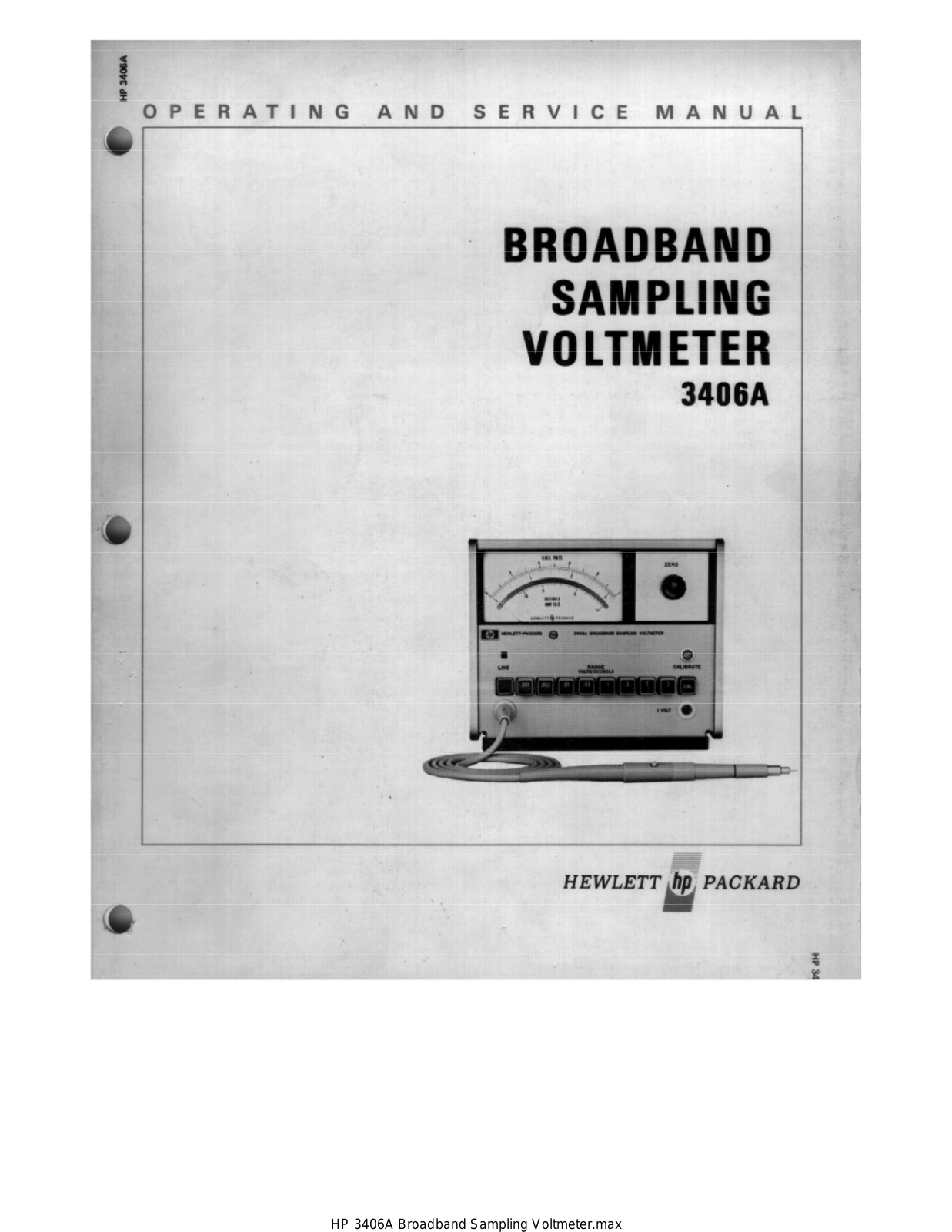 HP Landscape Lighting 3406A User Manual