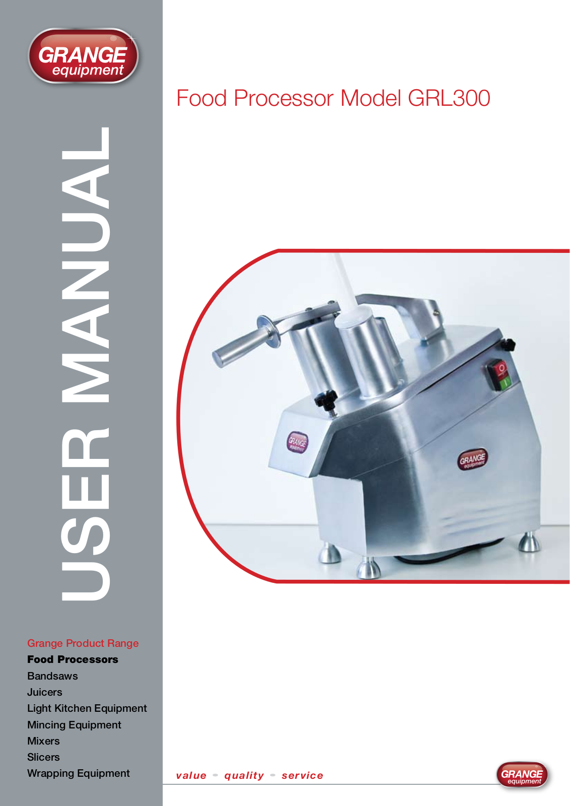 GRANGE equipment GRL300 User Manual