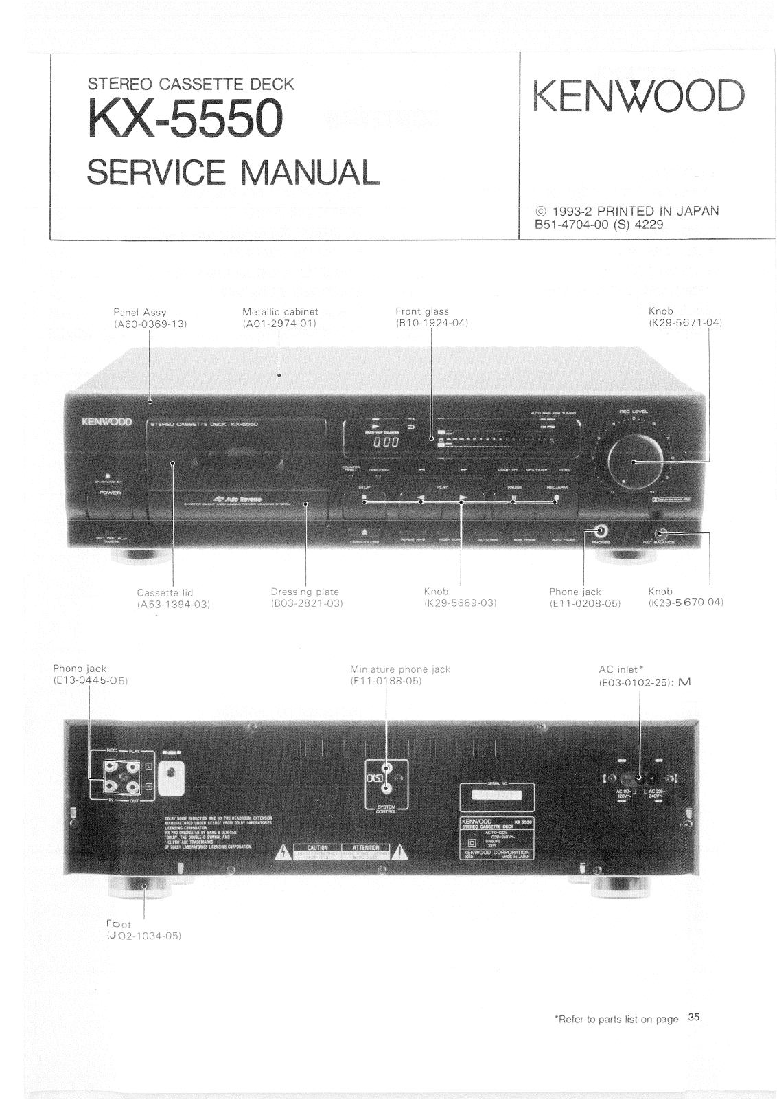 Kenwood kx-5550 Service Manual