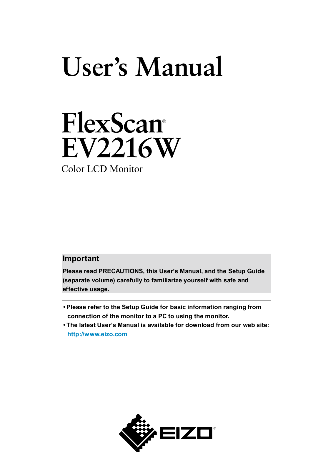 Eizo EV2216W User Manual