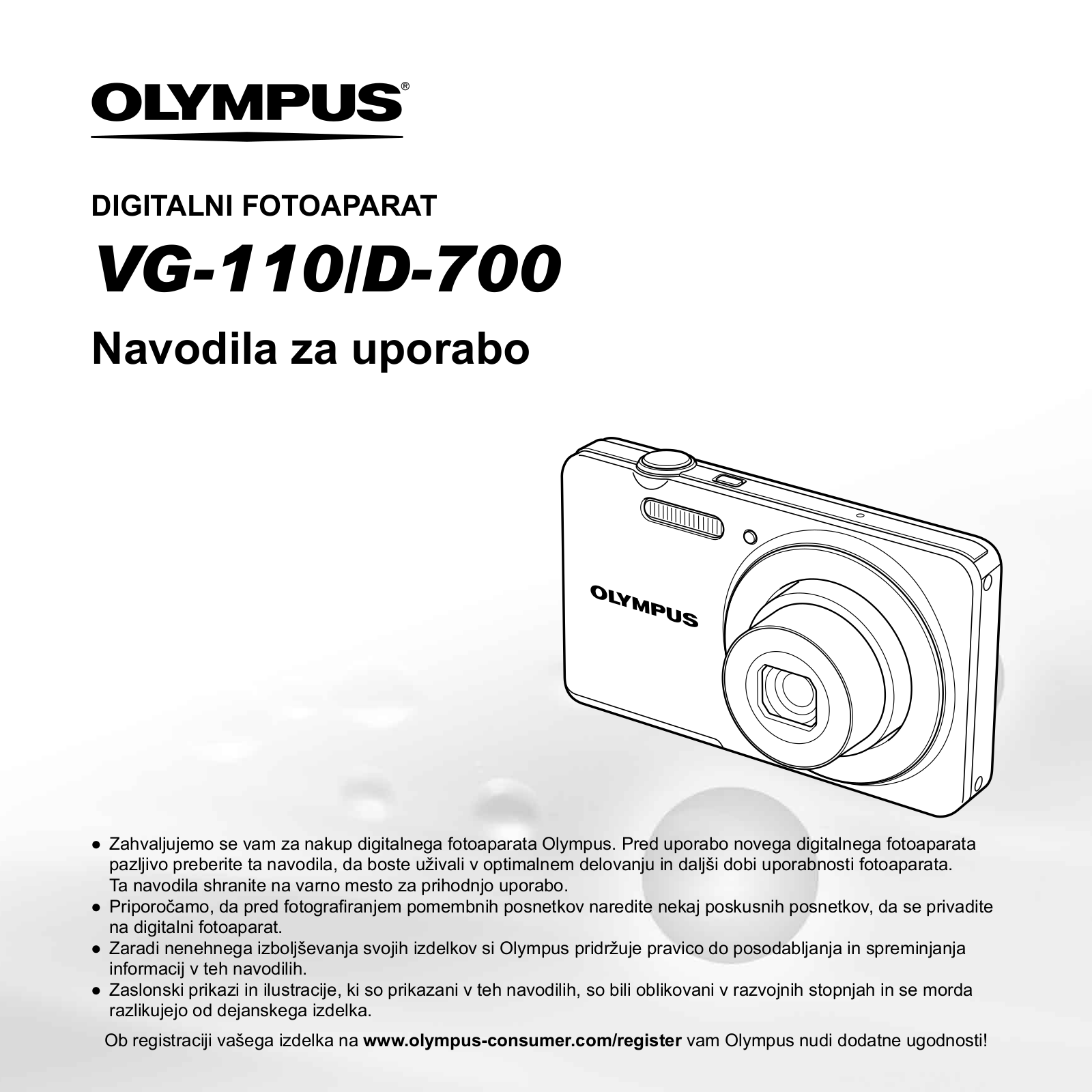 OLYMPUS VG-110, D-700 User Manual