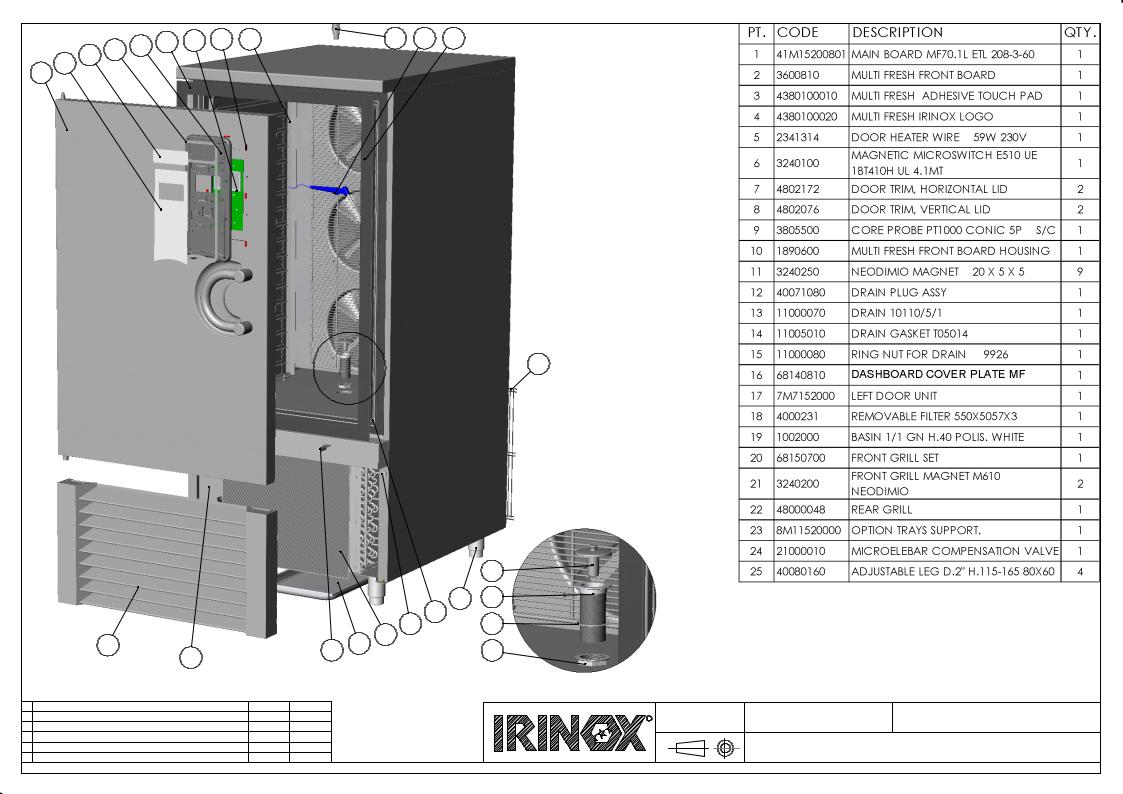 Irinox MF70.1L ETL Parts List