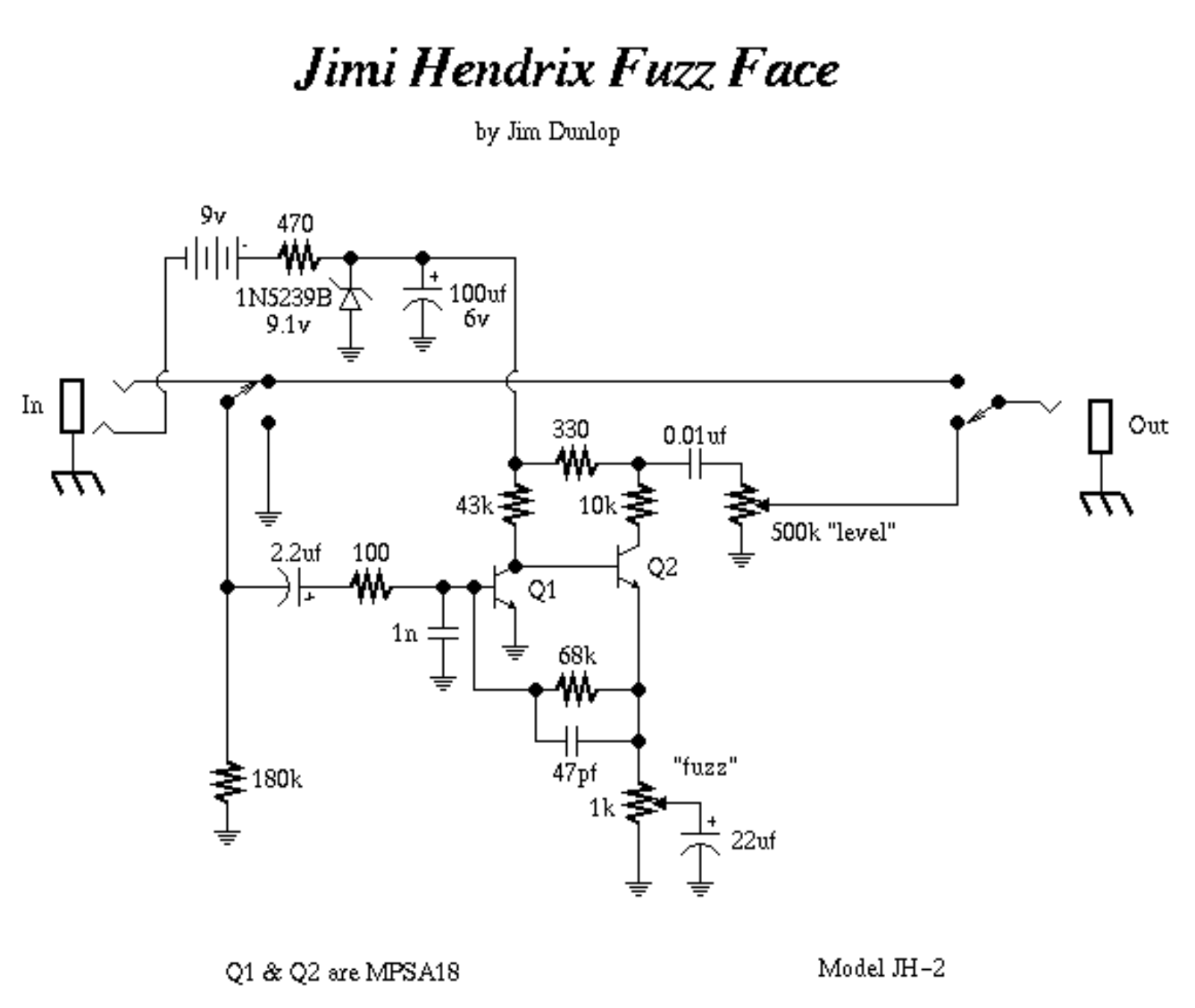 Hendrix fuzzface schematic - ManualMachine.com