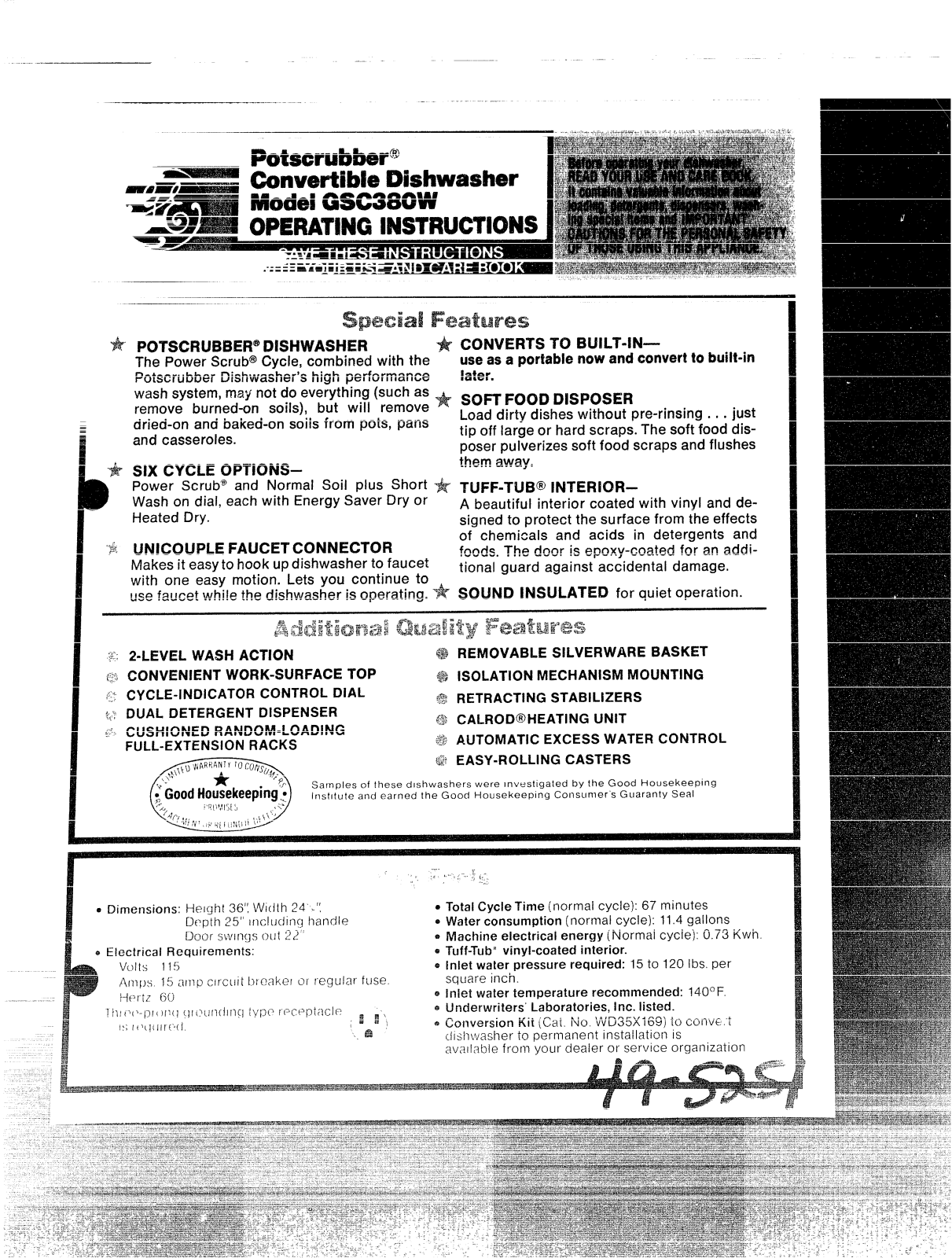 GE GSC380W Operating Instructions - ManualMachine.com