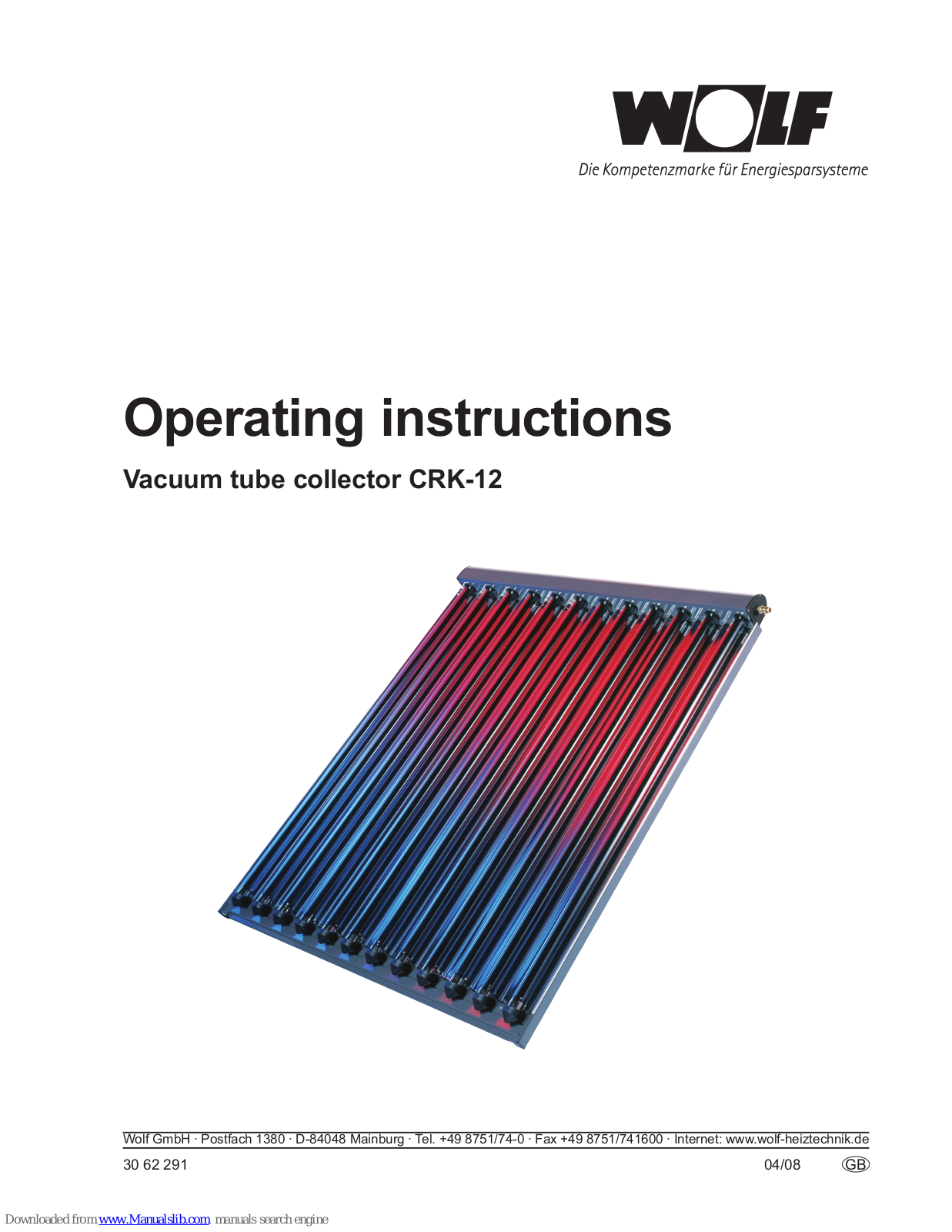 Wolf CRK-12 Operating Instructions Manual