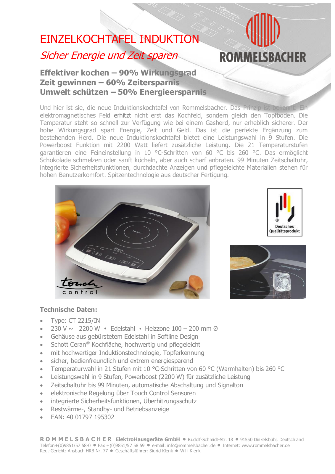 Rommelsbacher CT 2215-IN User Manual