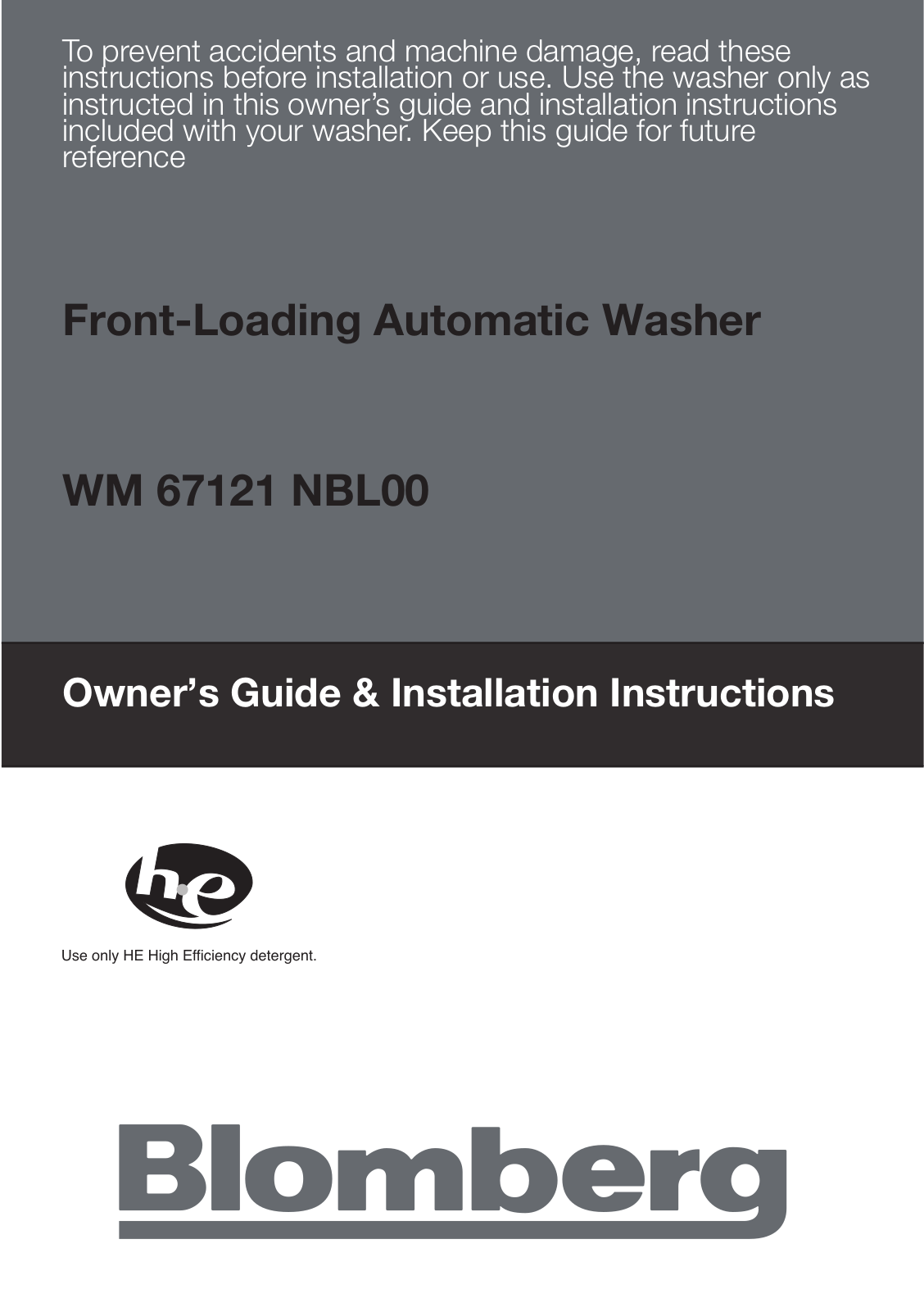 Blomberg WM 67121 NBL00 User Manual