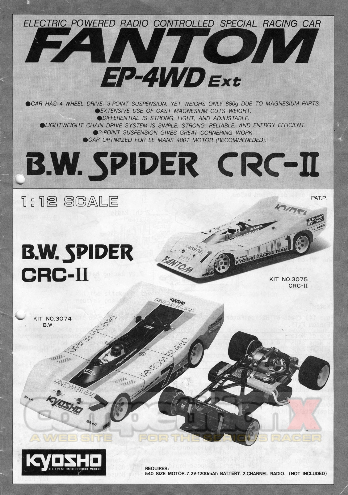 Kyosho Fantom EP-4WD Ext, B.W. Spider CRC-II User Manual