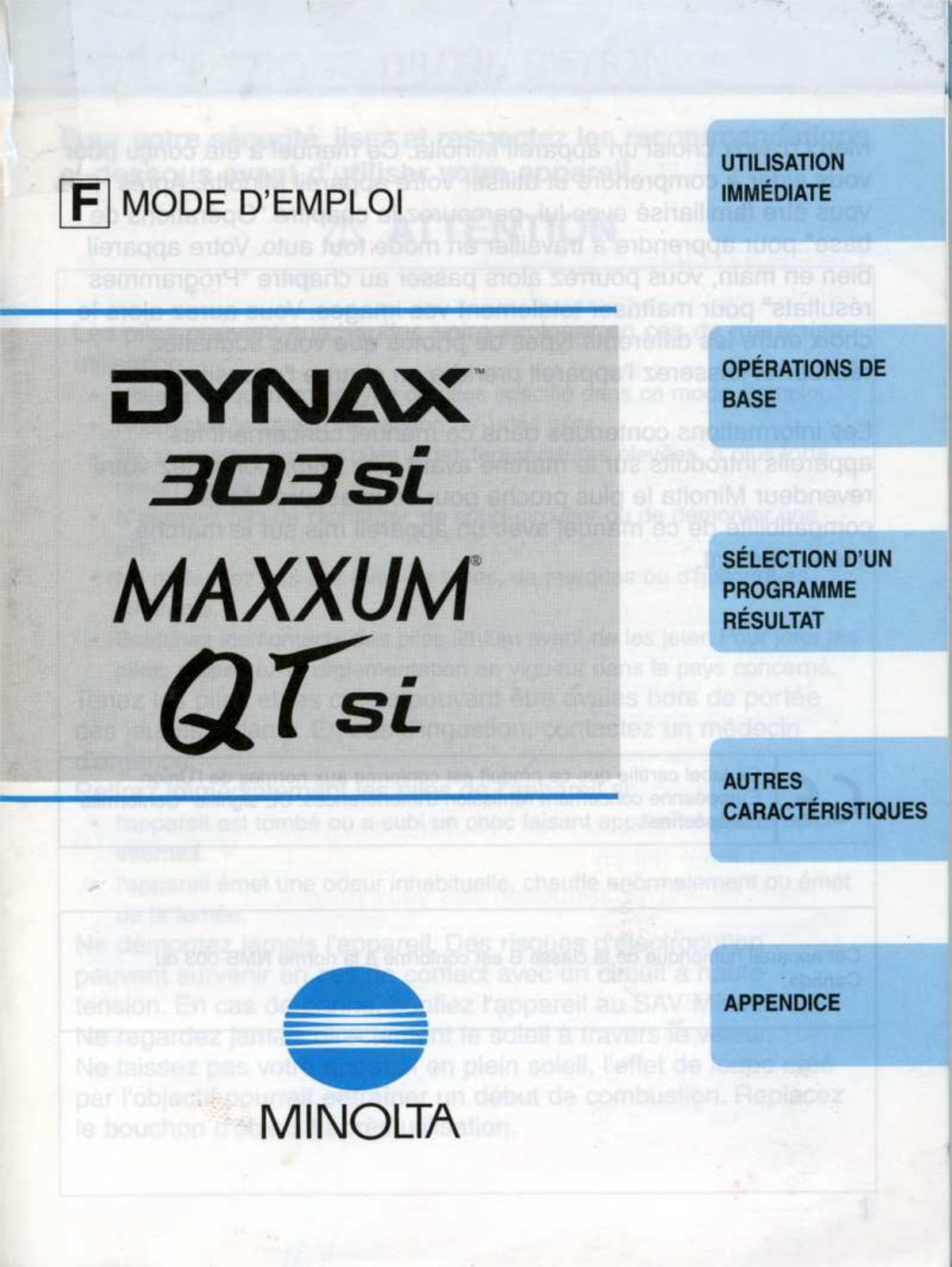 MINOLTA 303si User Manual