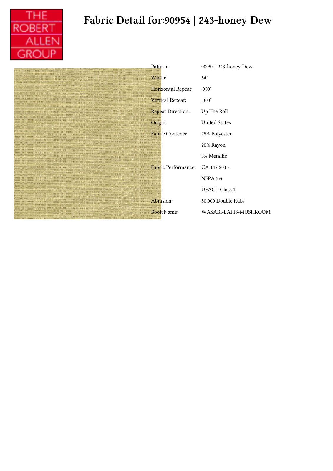 Duralee CRAL4509 Specifications - ManualMachine.com
