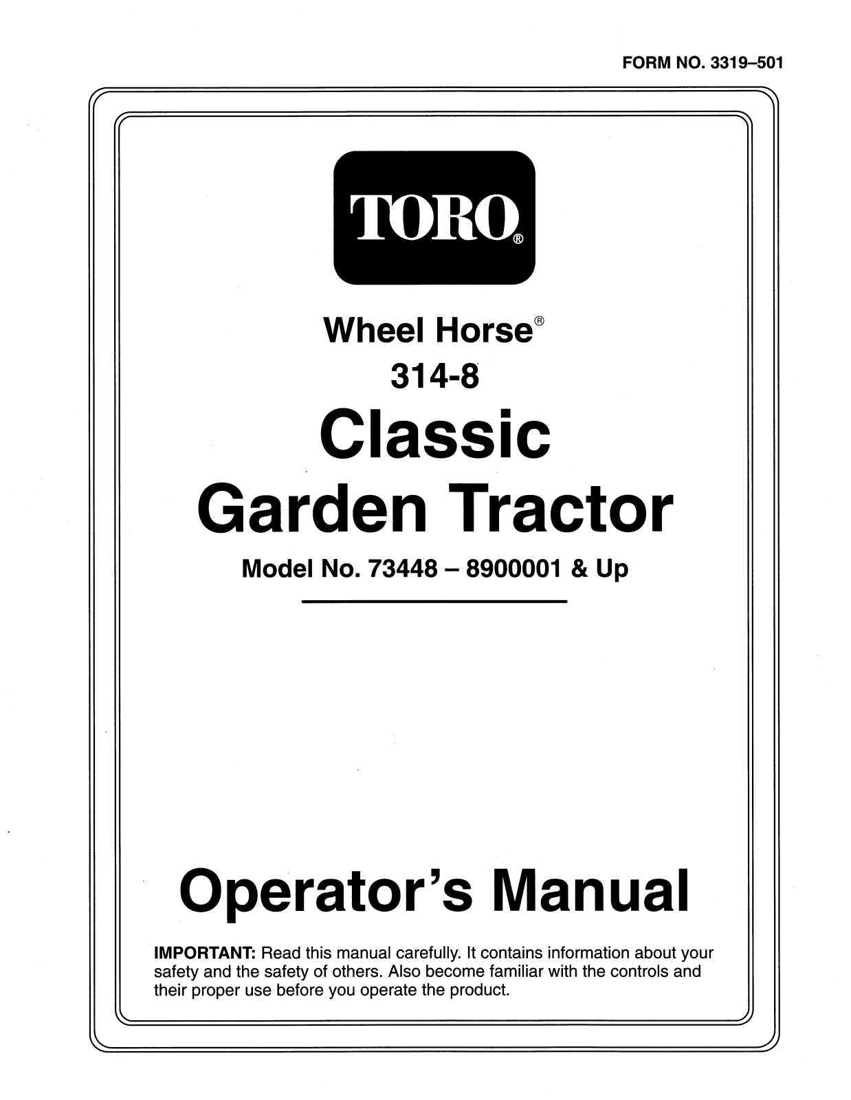 Toro 73448 Operator's Manual