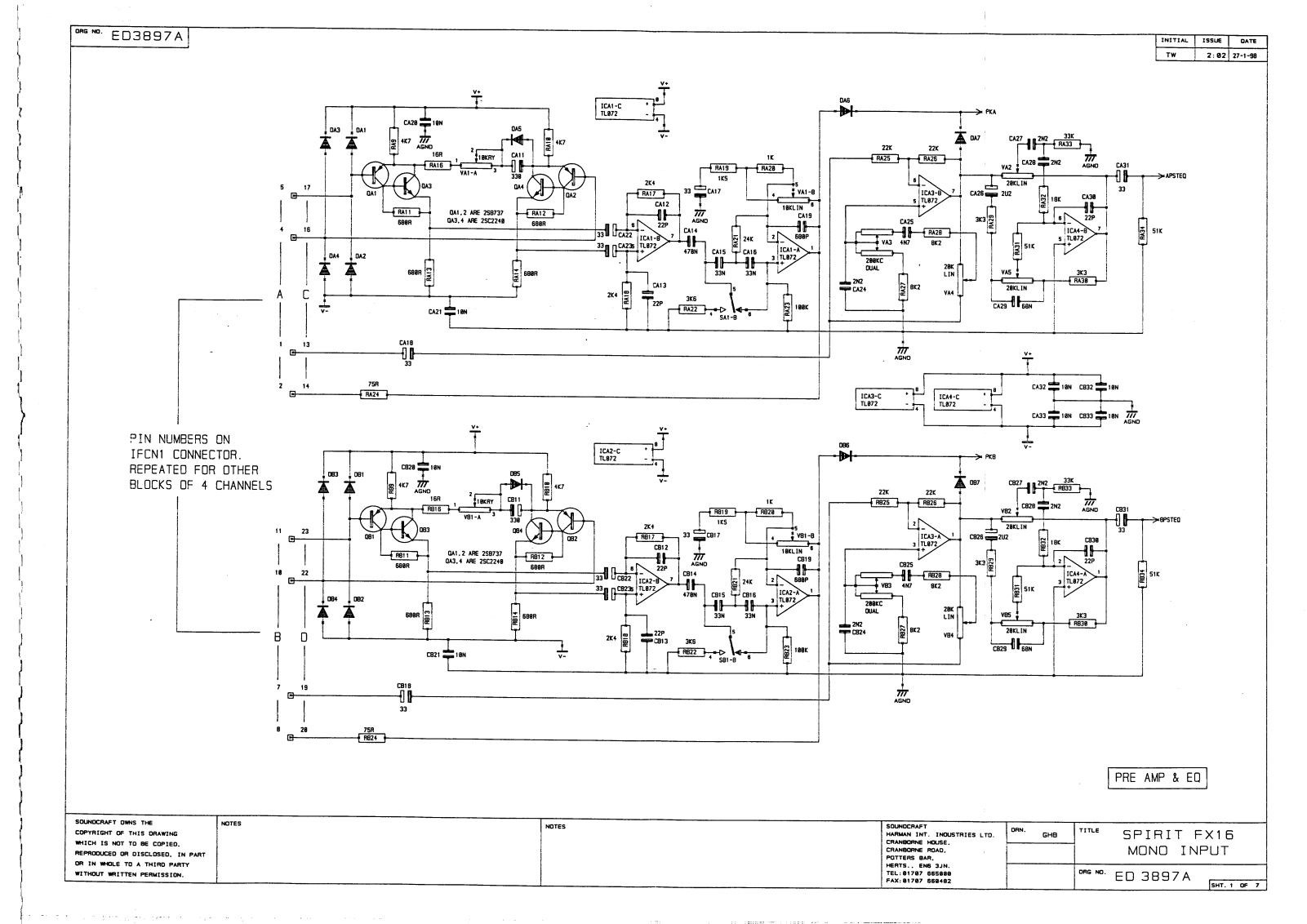 SoundCraft spirit fx16, Spirit16 User Manual