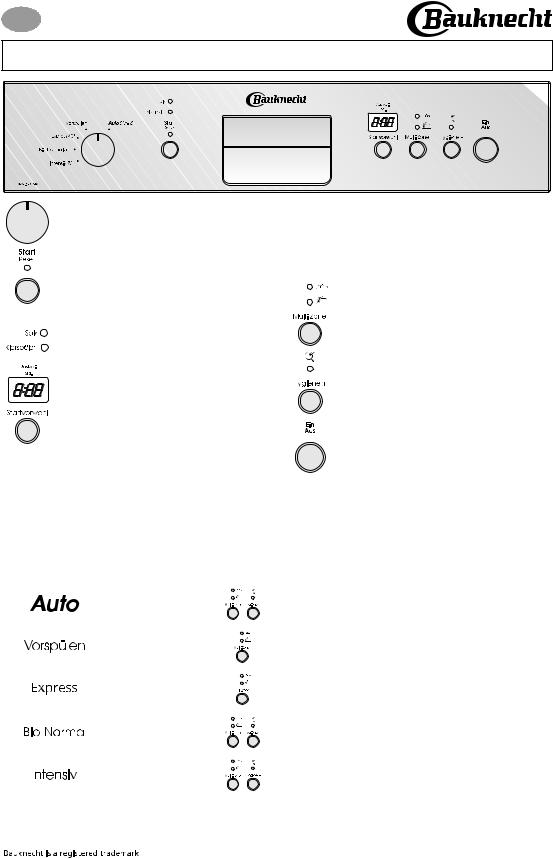 Whirlpool GSIK 6528/3 IN PROGRAM CHART