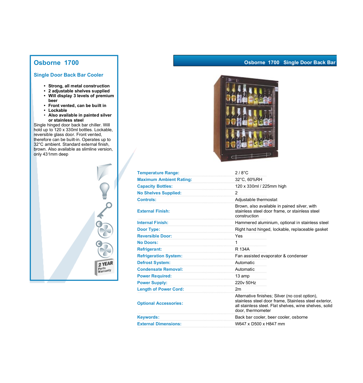 Valera OSBORNE 1700 DATASHEET