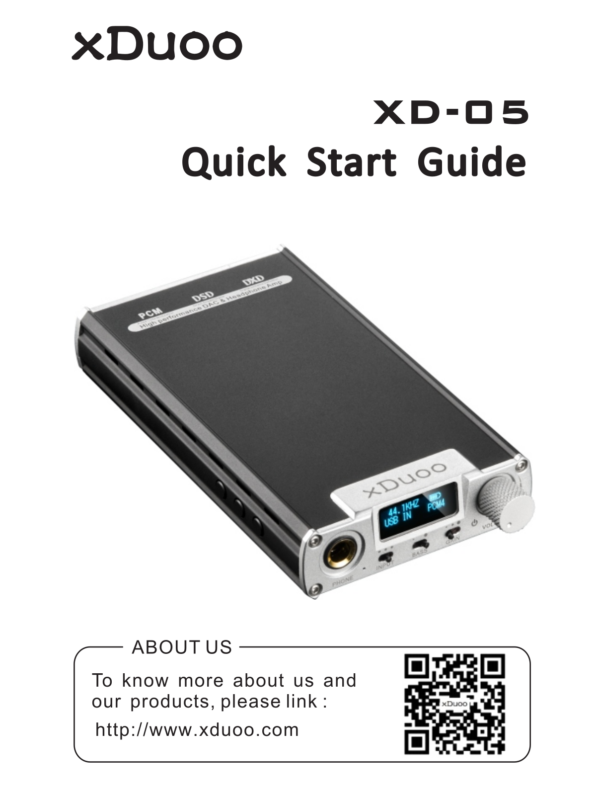 Xduoo XD-05 Quick Start Guide