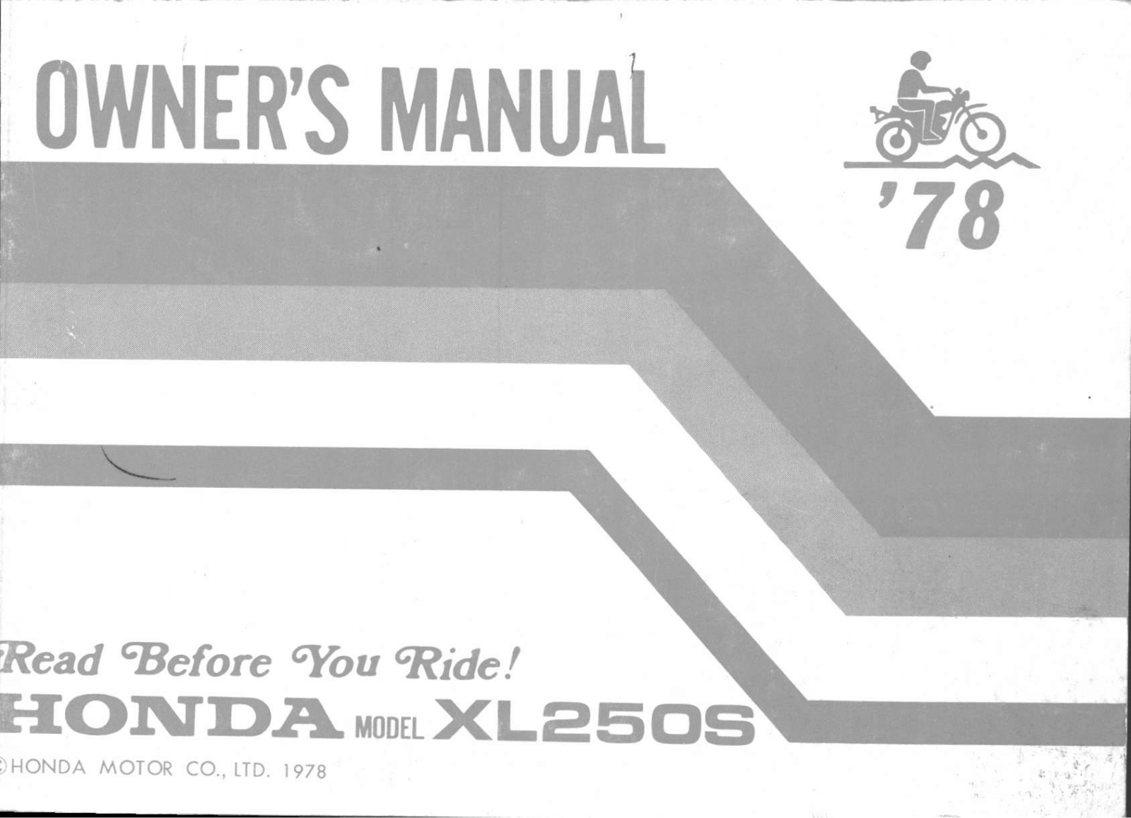 Honda XL250S 1978 Owner's Manual