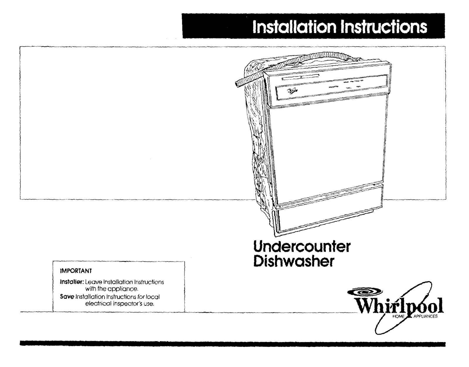Whirlpool DU7400XS4, DU1099XT2, DU1099XT3, DU1099XT0, DU1099XT1 Installation Guide - ManualMachine.com