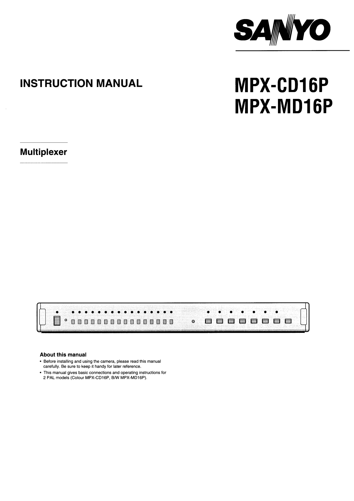 Sanyo MPX-CD16P Instruction Manual