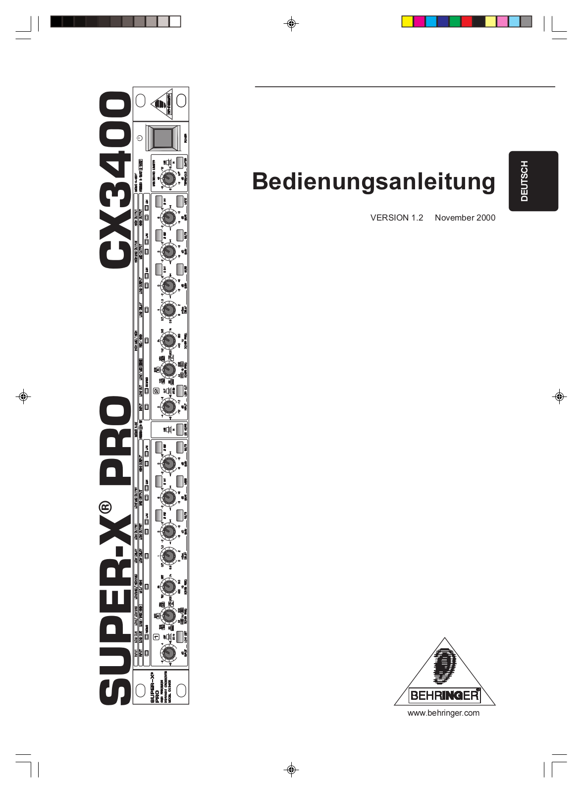 Behringer CX3400 TECHNICAL SPECIFICATIONS