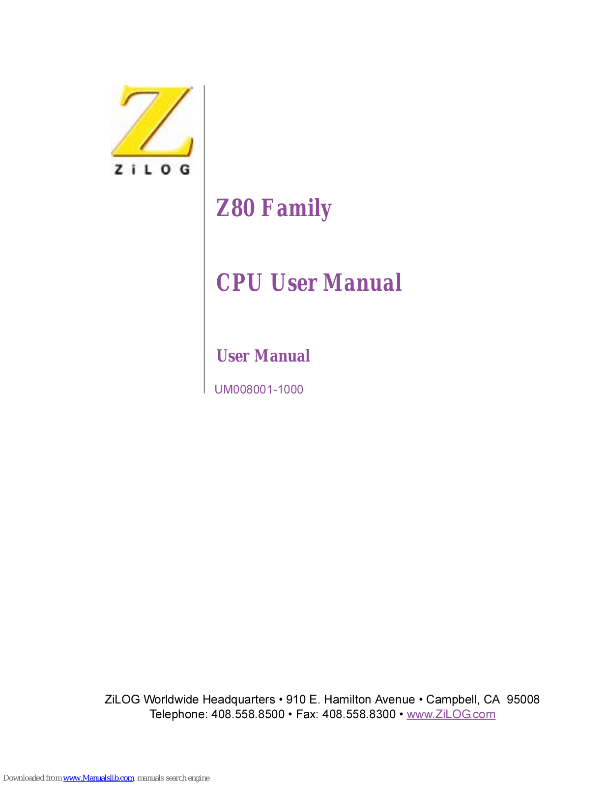 ZiLOG Z80 User Manual