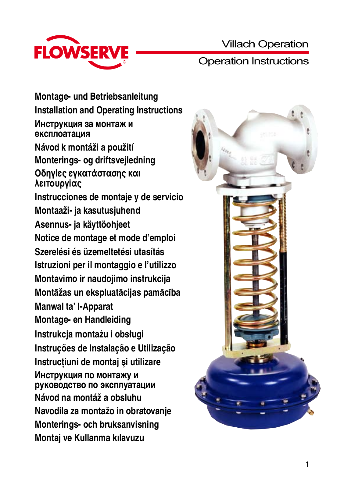 Flowserve Selfacting pressure regulator User Manual