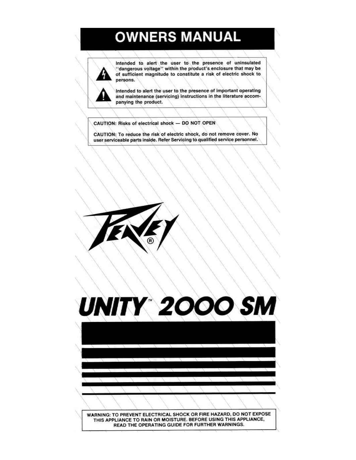 Peavey Unity 2000 SM User Manual