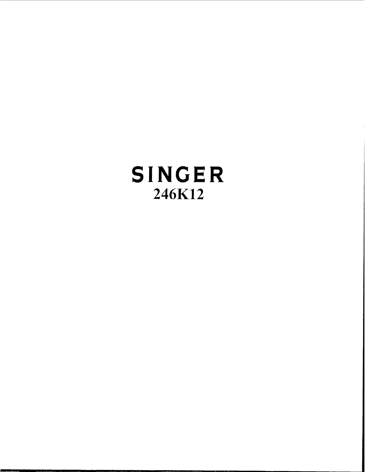 SINGER 246K12 Parts List