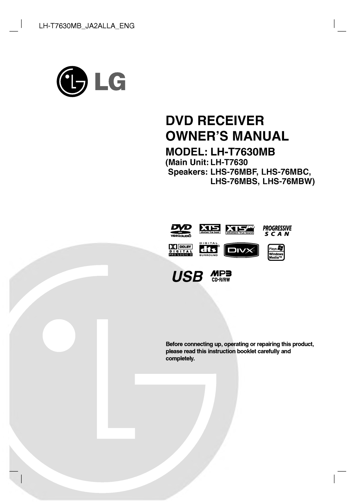 LG LH-T7630MB User Manual