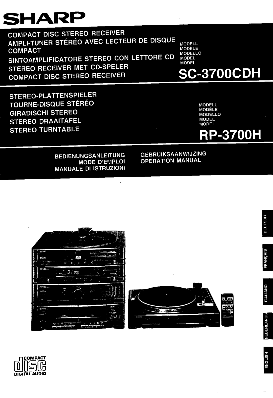 Sharp SC-3700CDH, RP-3700H Manual