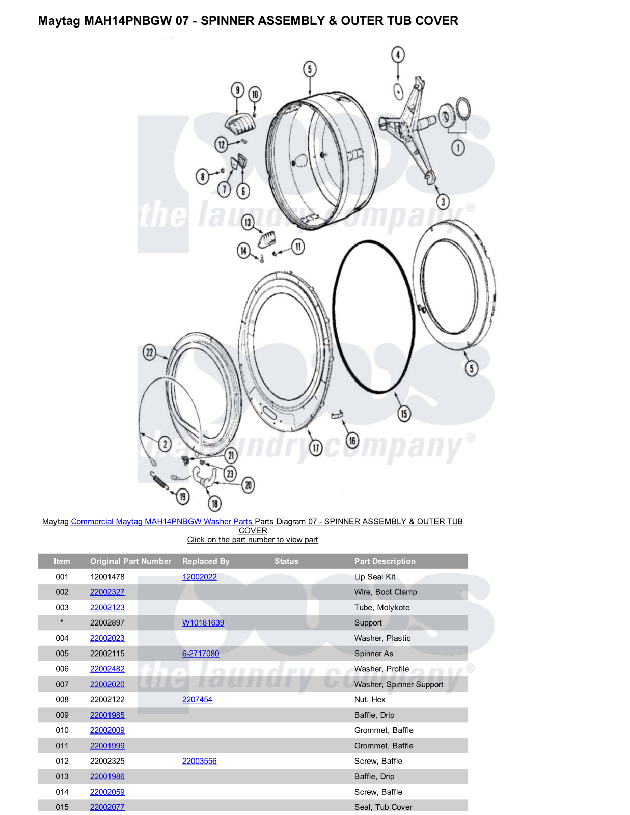 Maytag MAH14PNBGW Parts Diagram