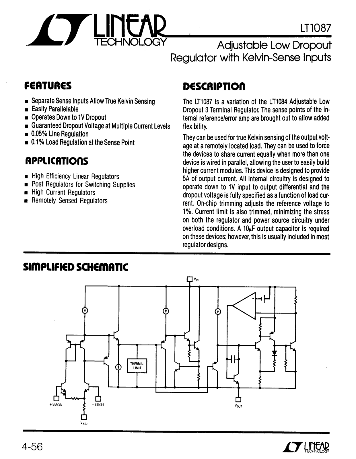 Linear Technology LT1087 Datasheet