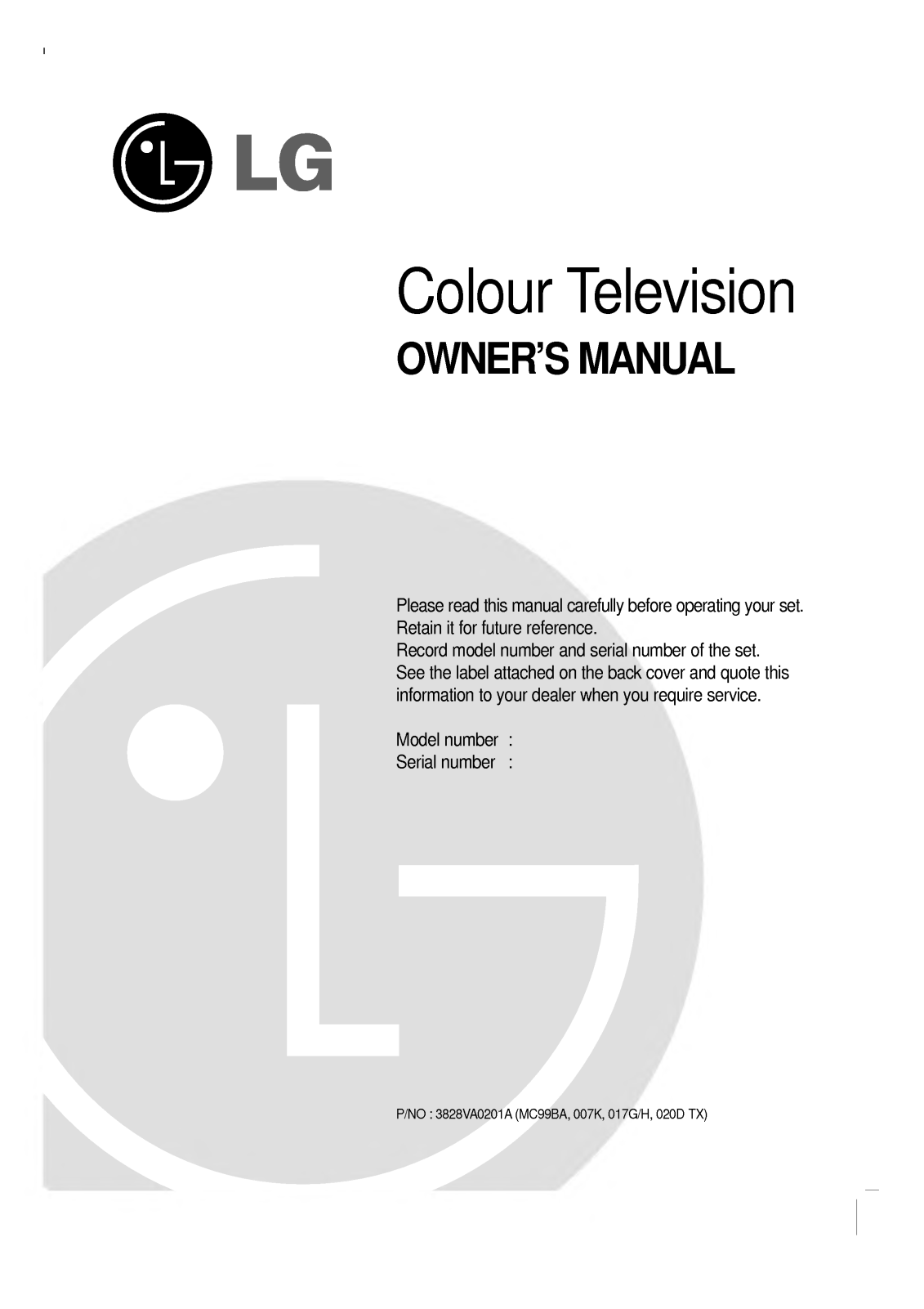 LG CT-21Q20EN User Manual