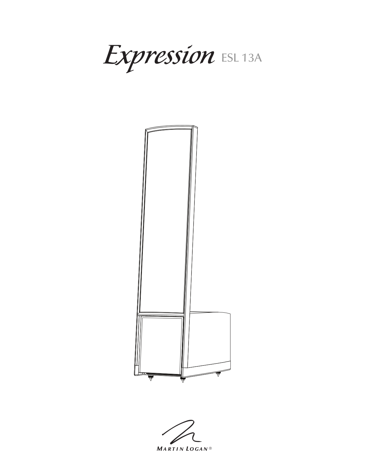 MartinLogan Expression ESL 13A Owner's Manual