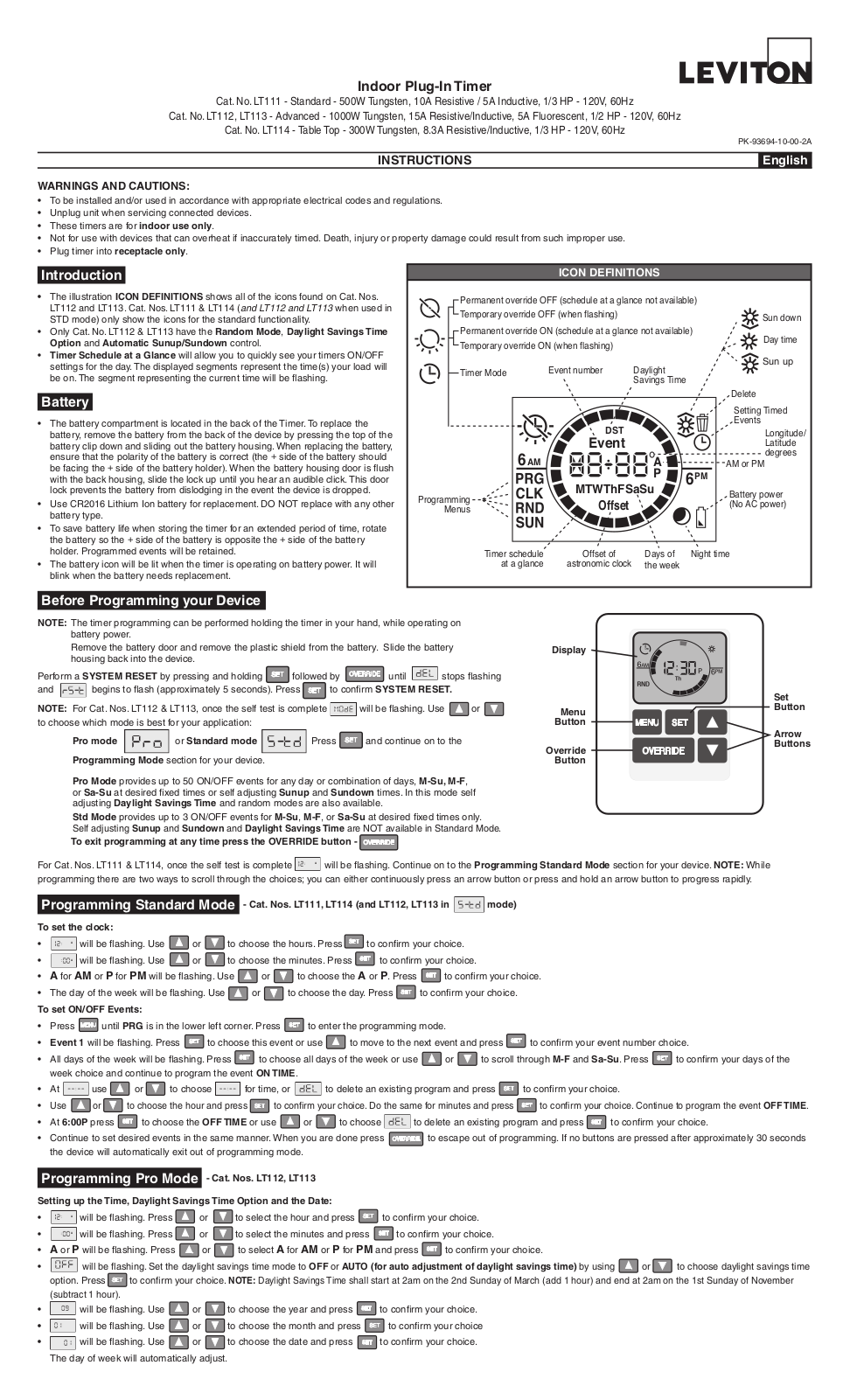 Leviton LT111 Instructions Manual - ManualMachine.com