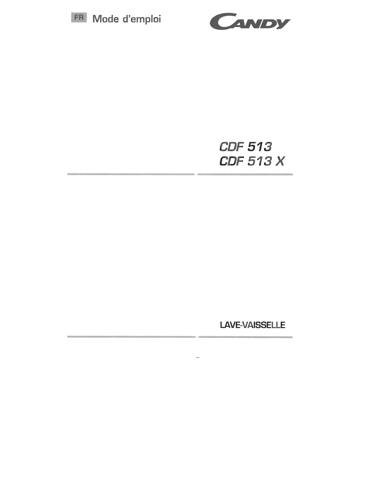 CANDY CDF513 User Manual