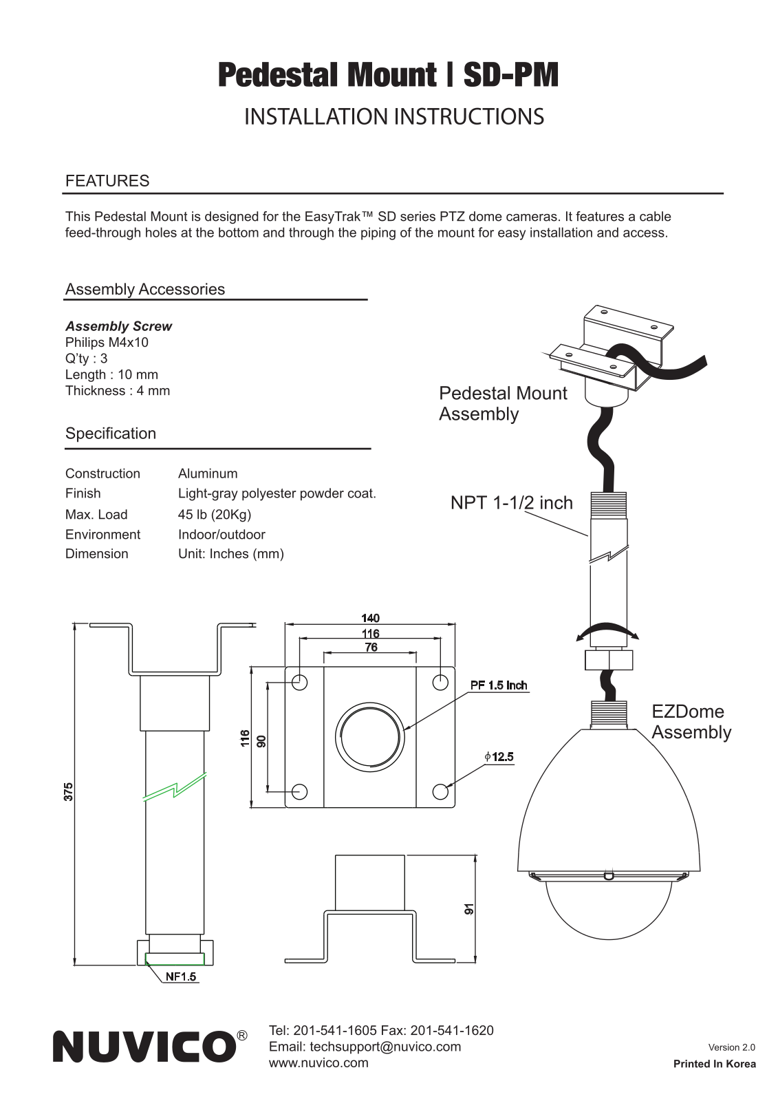 Nuvico SD-PM Specsheet