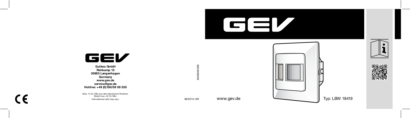 GEV 18419 User Manual