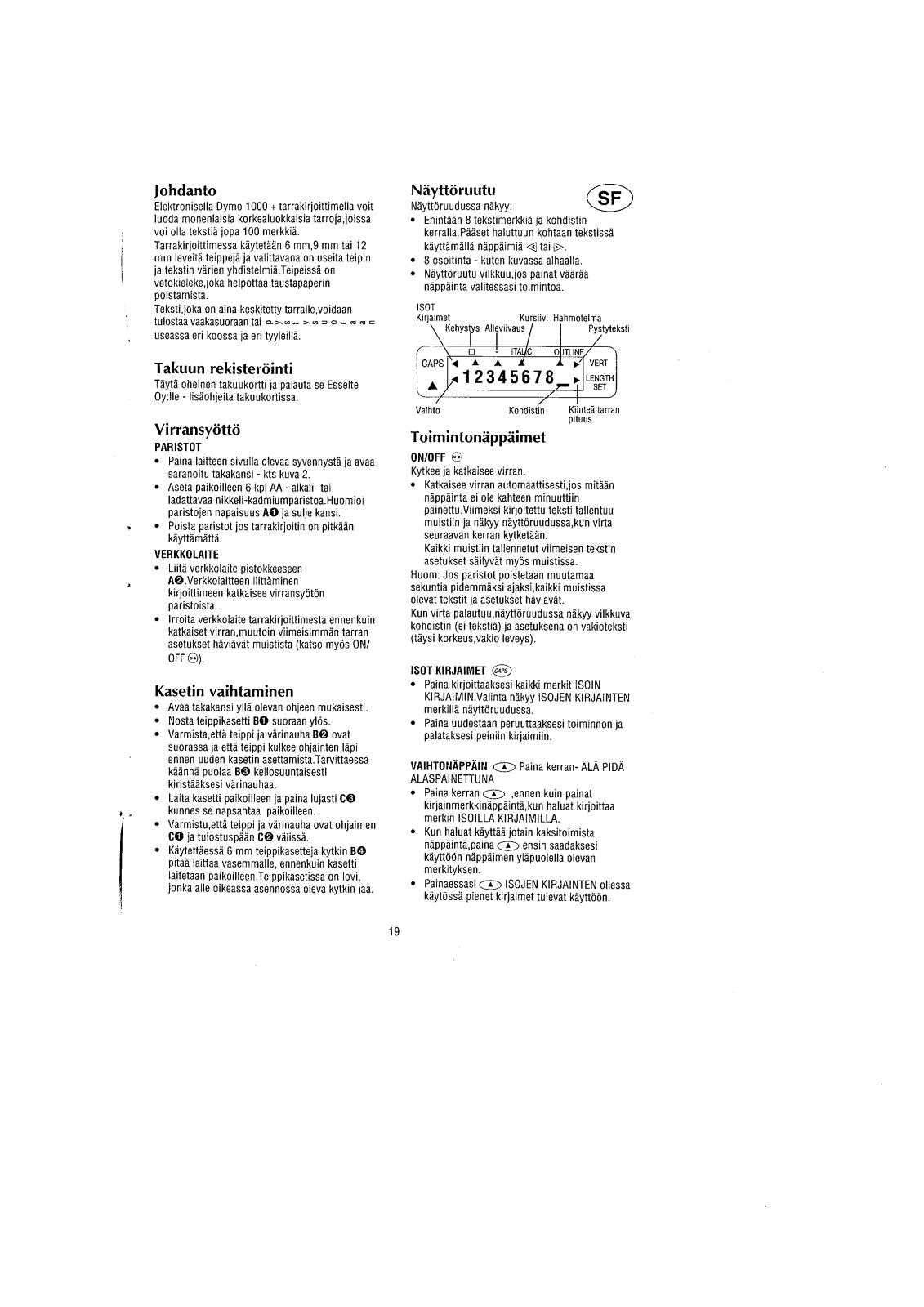 DYMO 1000Plus User's Manual