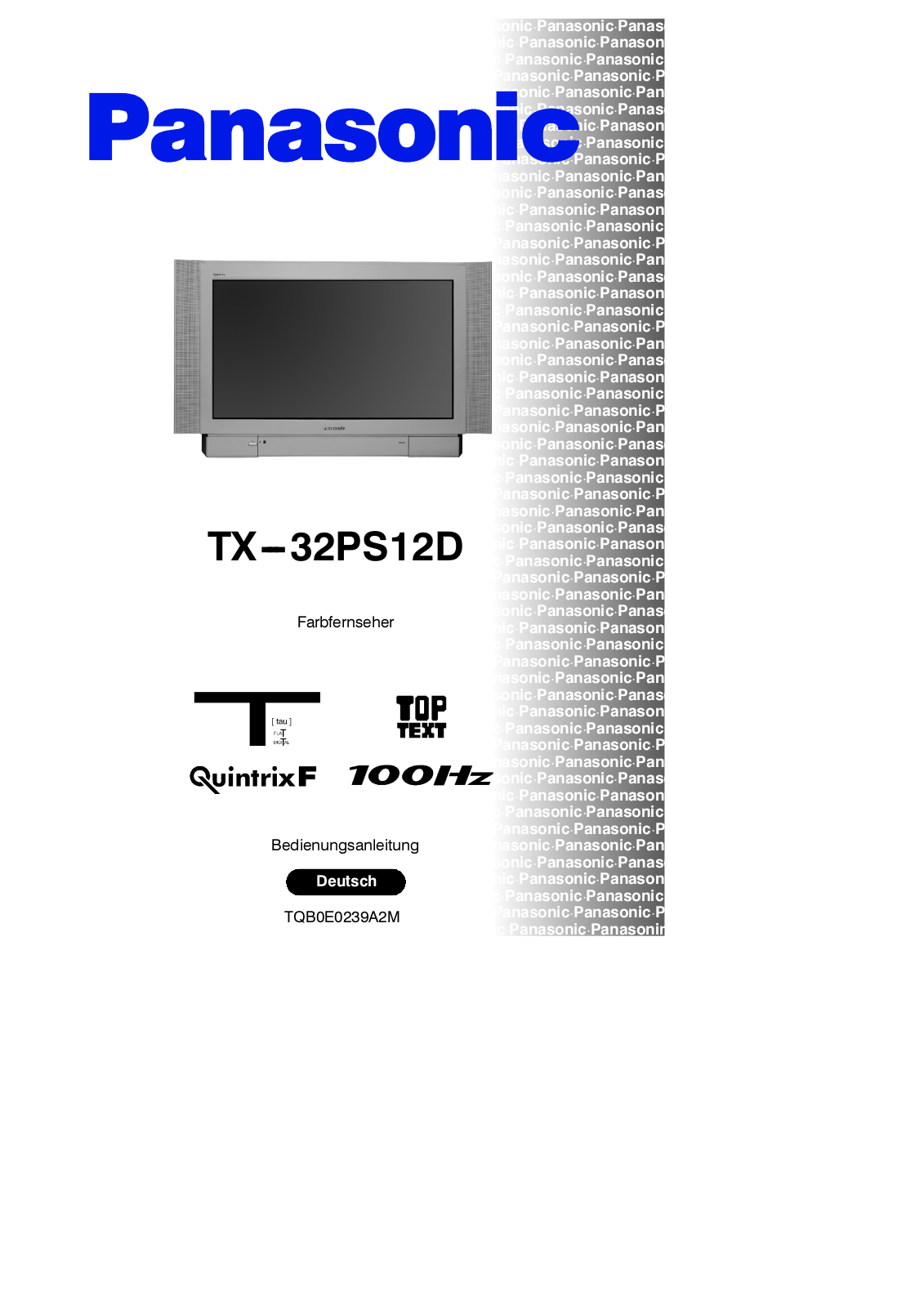 PANASONIC TX-32PS12D User Manual