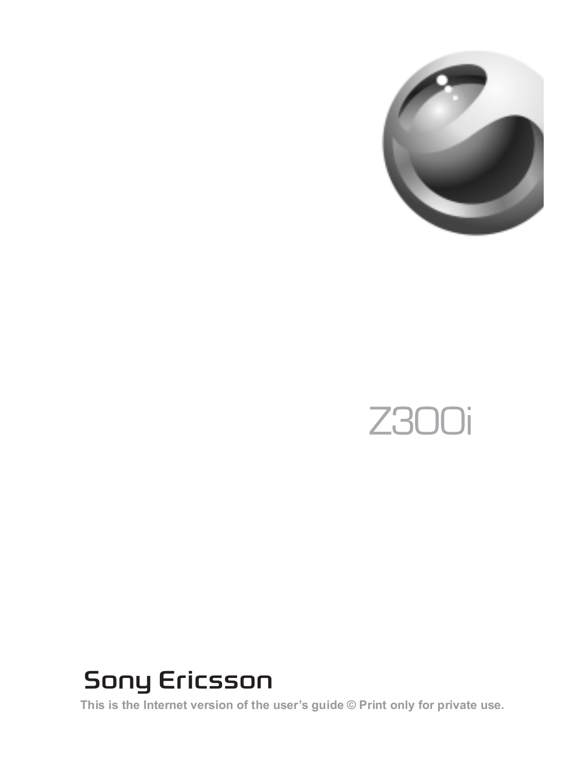 Sony ericsson Z300I User Manual