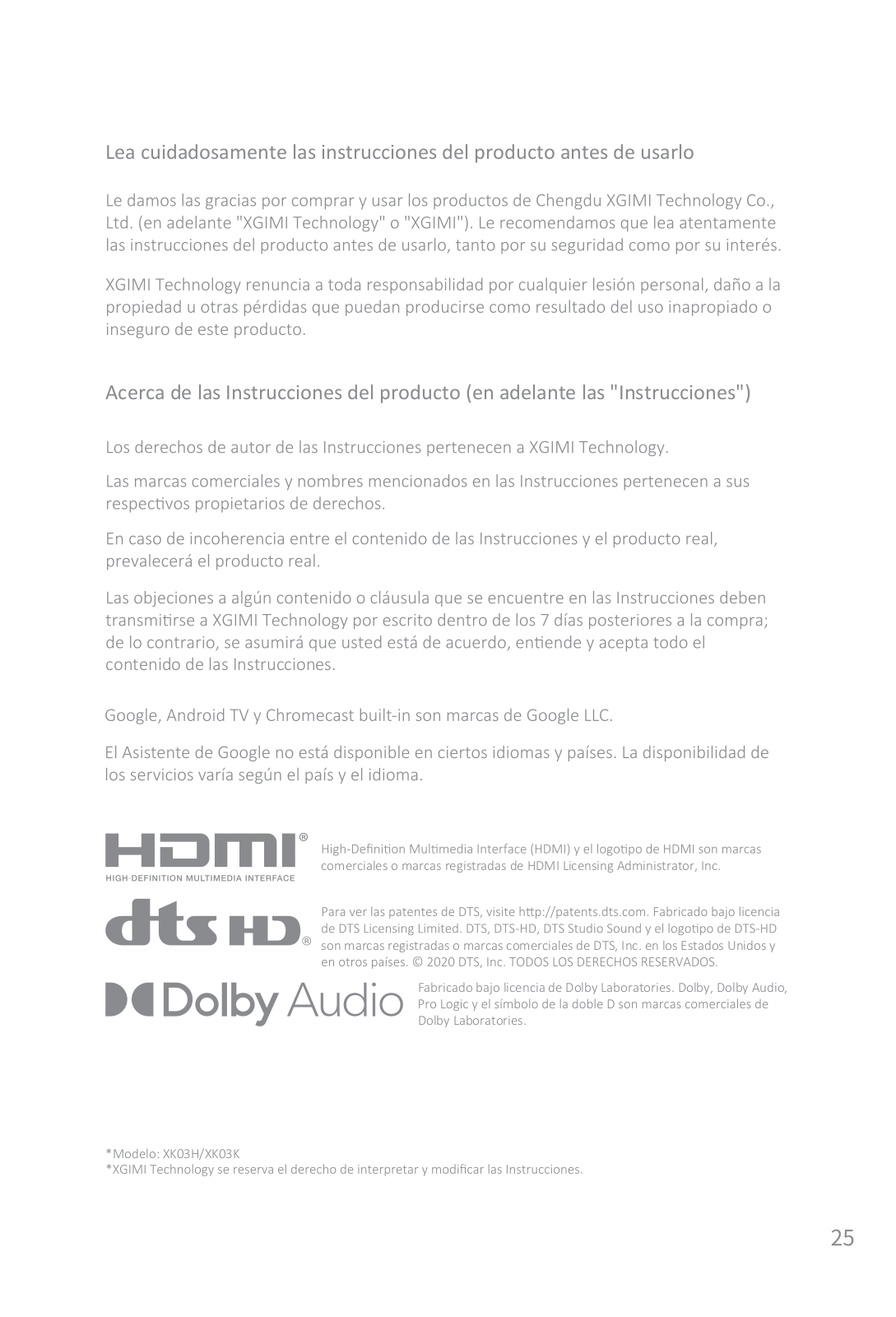 XGIMI XK03H, XK03K User guide - ManualMachine.com