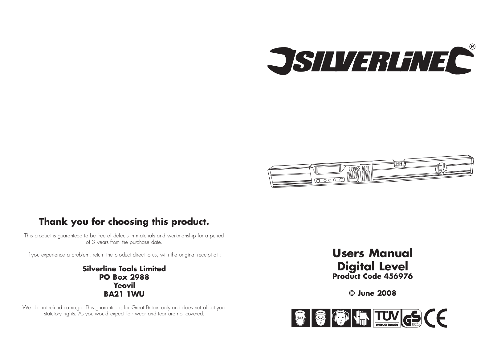 Silverline Digital Level User Manual