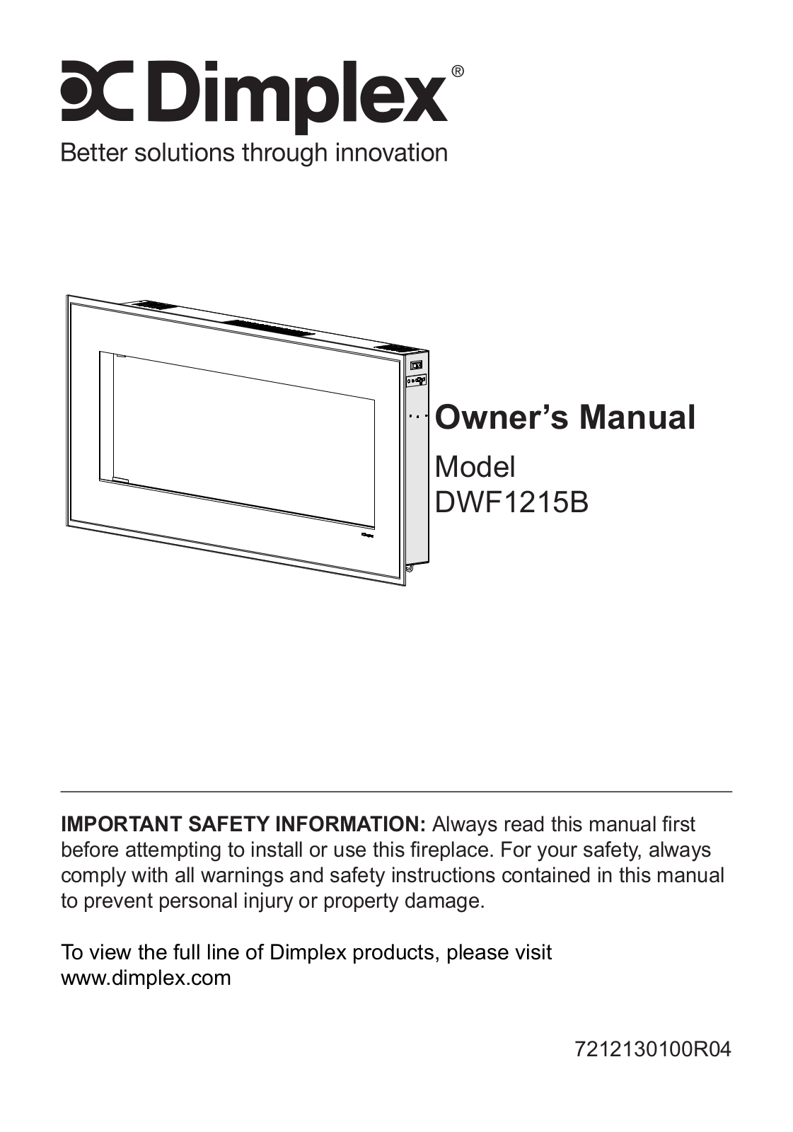 Dimplex DWF1215B User Manual