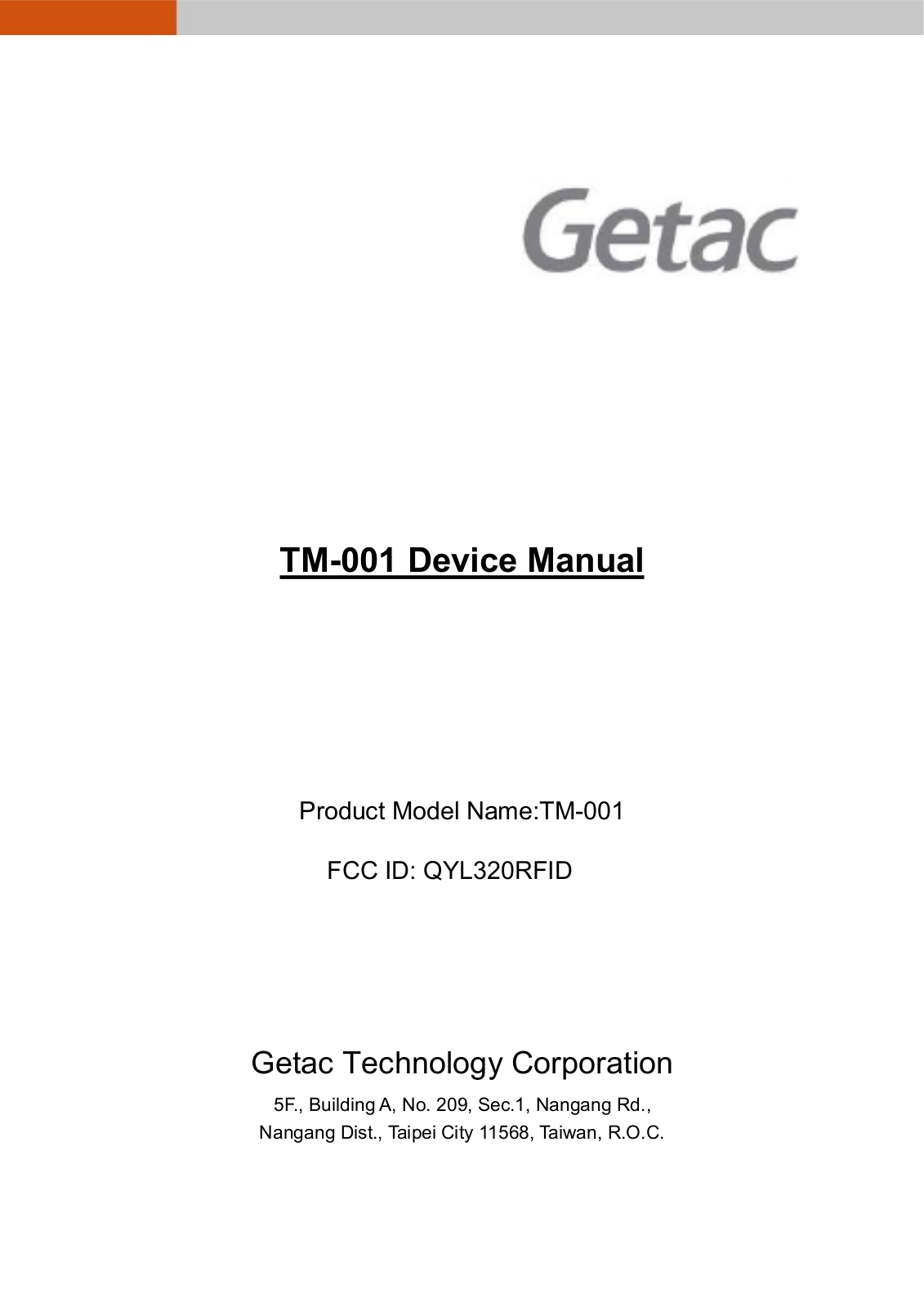 Getac Technology 320RFID User Manual