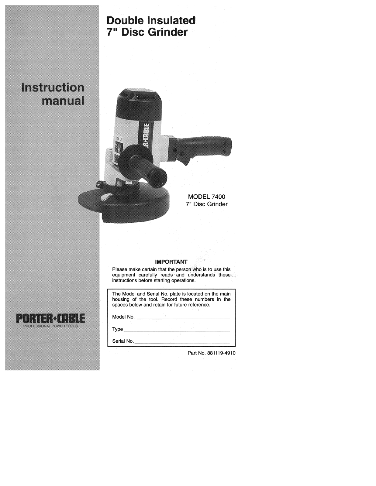 Black & Decker 881119-4910, 7400 User Manual