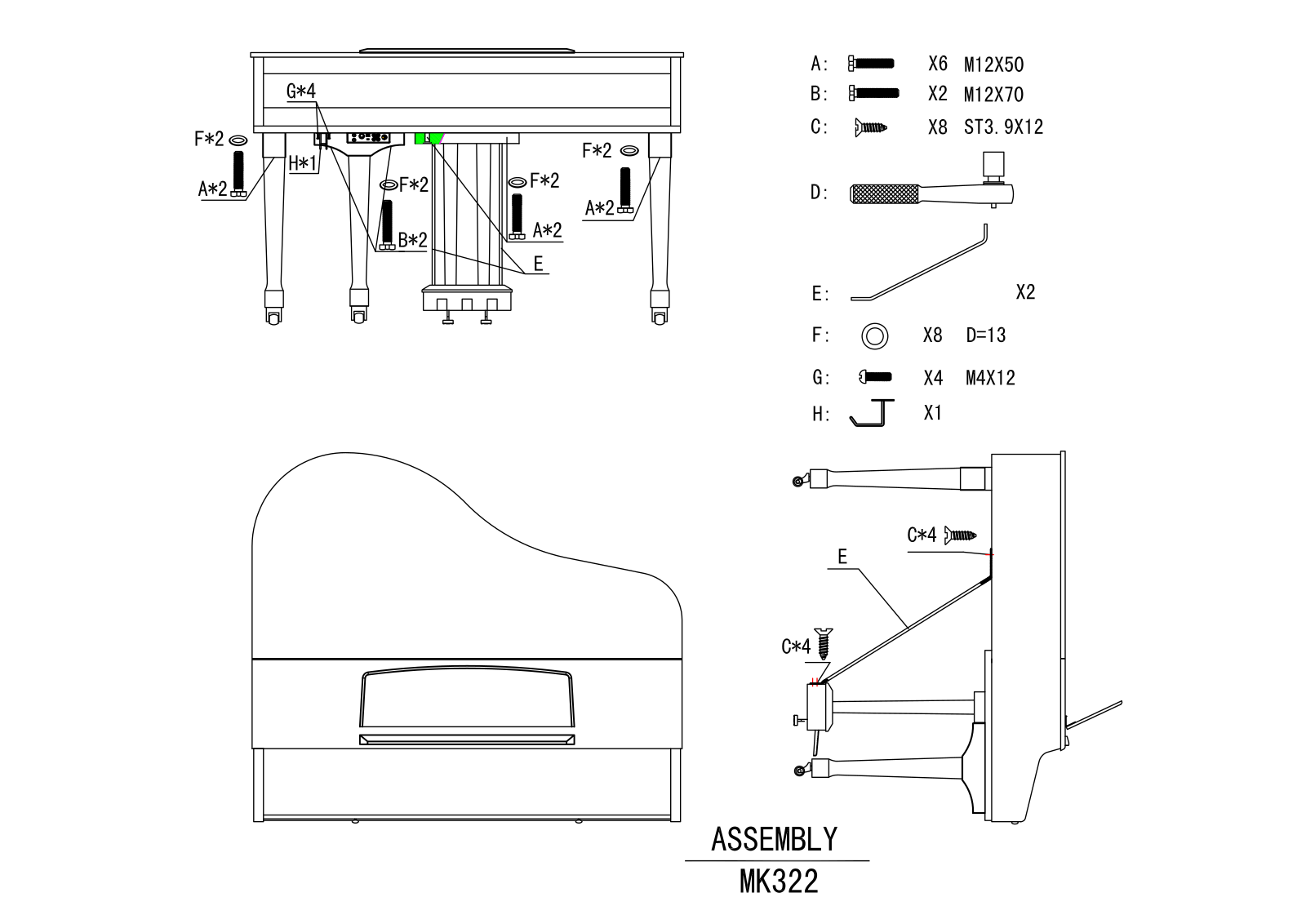 Kohler SG-500 Assembly Drawing