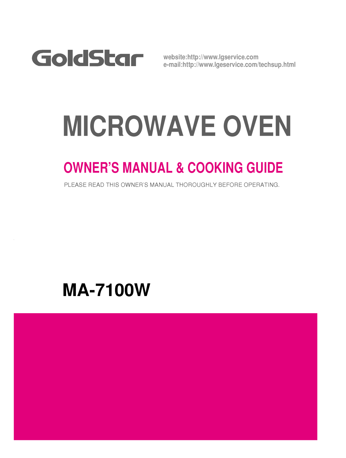 LG MA-7100W User Manual