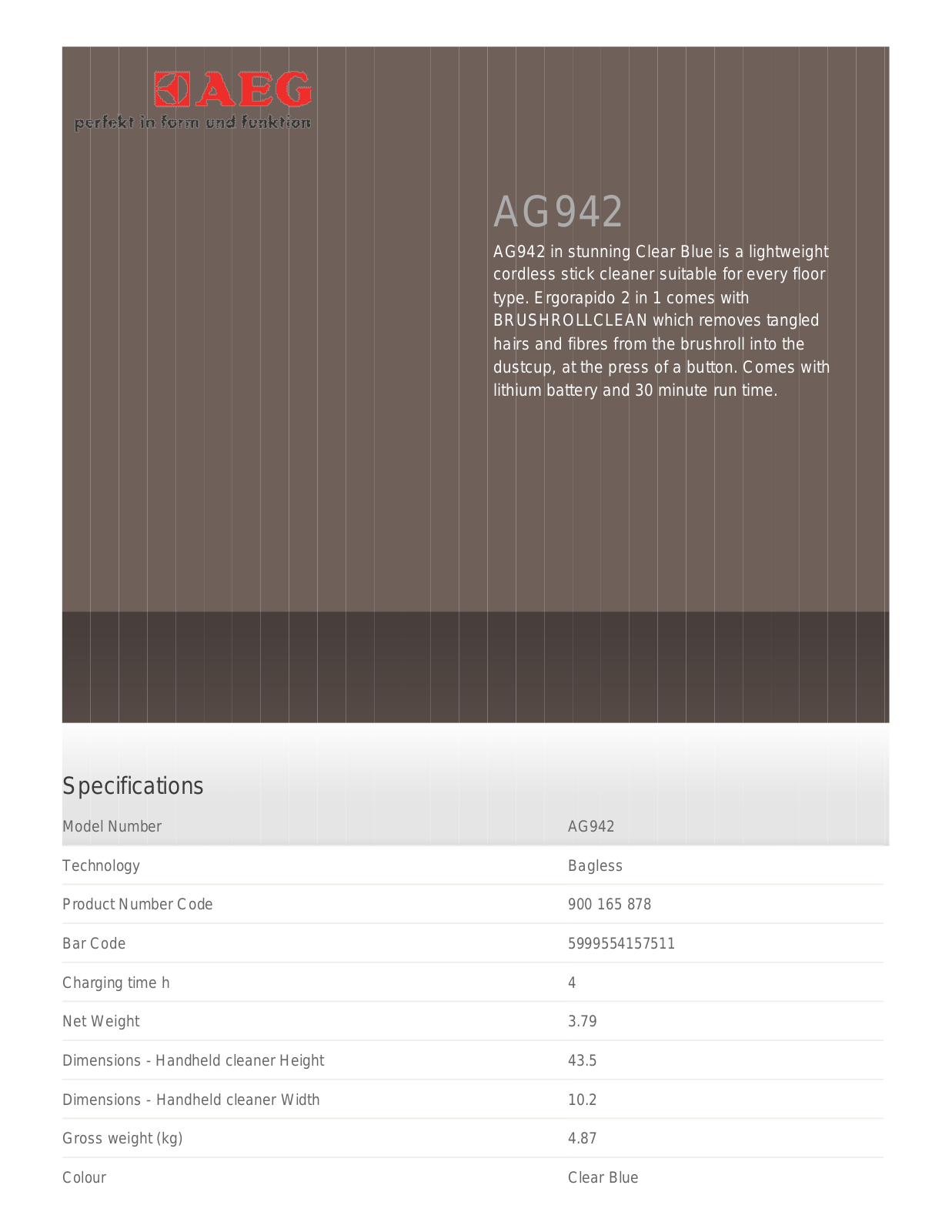 AEG AG933 User Manual