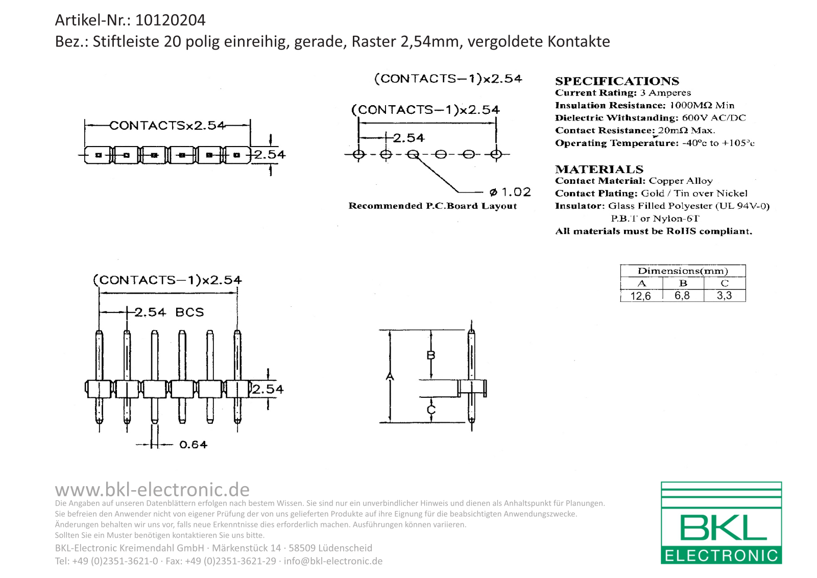 BKL BKL 10120204 Datasheet - ManualMachine.com