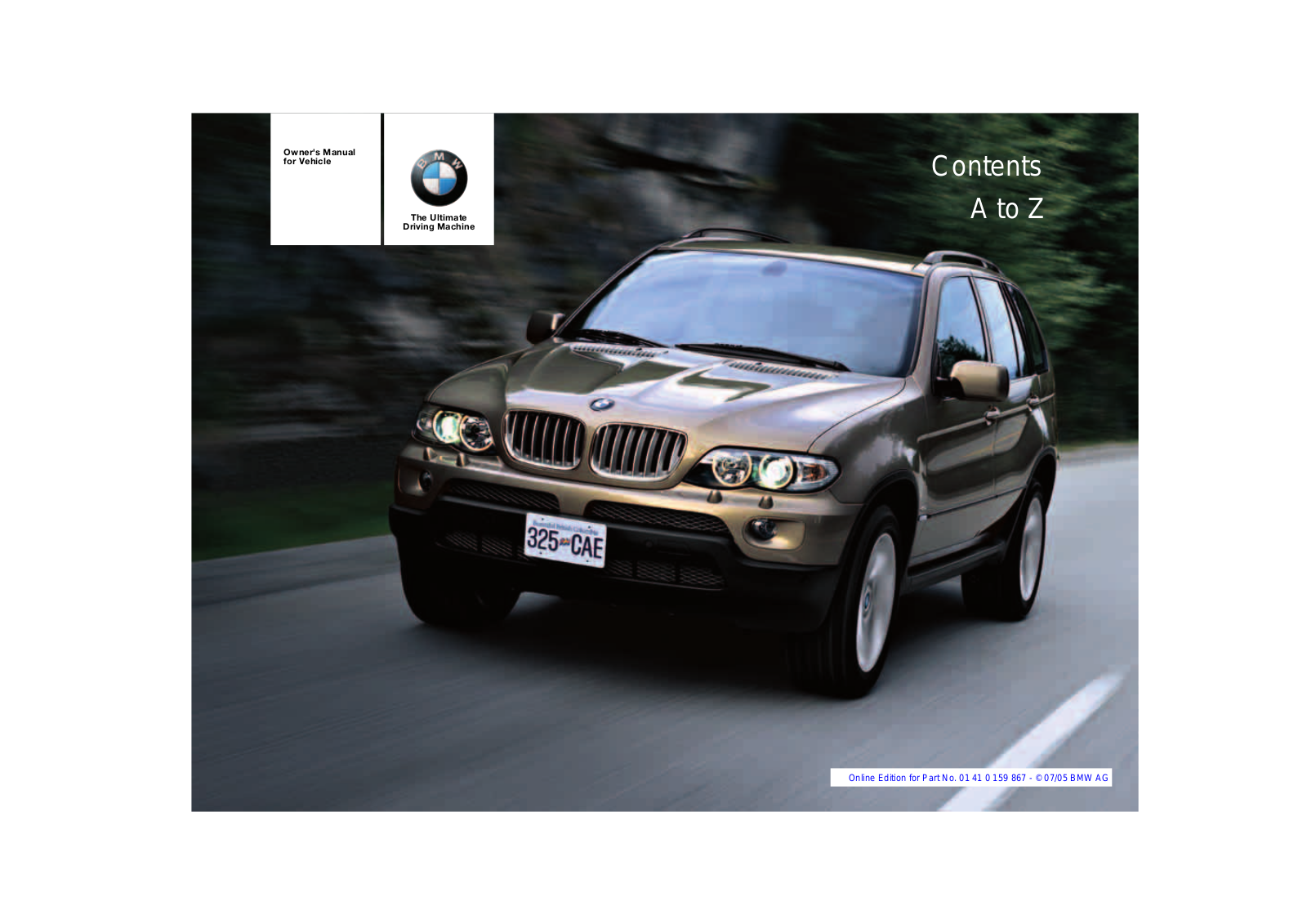 BMW X5 4 4I 2006, X5 4 8is 2006 Owner's Manual